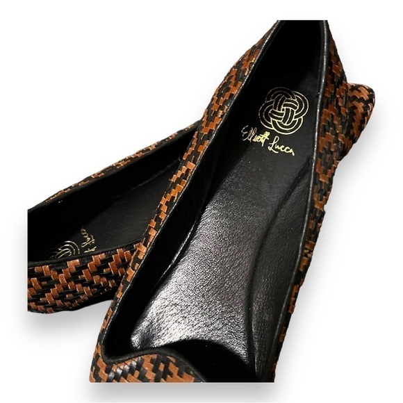 NEW Elliot Lucca Bonita Ballet Flat Aztec Black Tan Woven Point Toe Women 8.5 - Picture 8 of 10